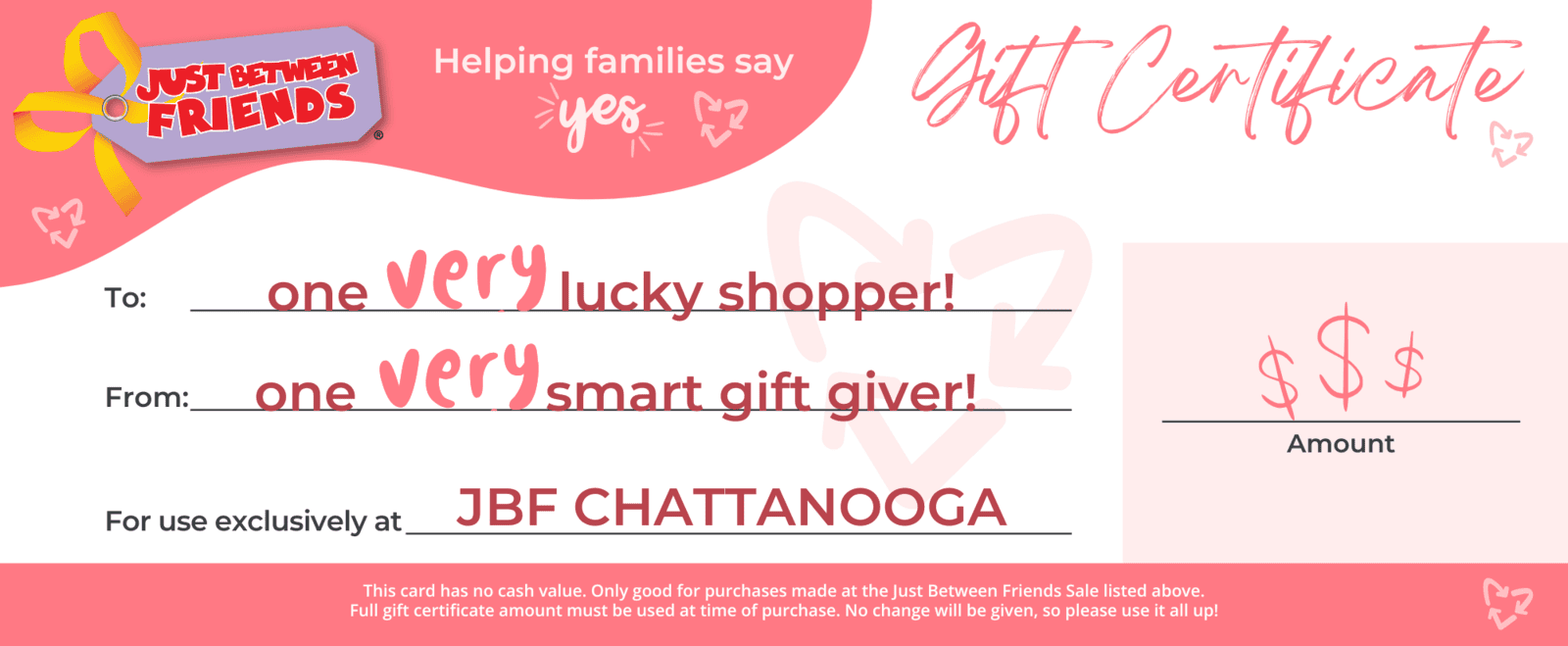 Image of a fake gift certificate